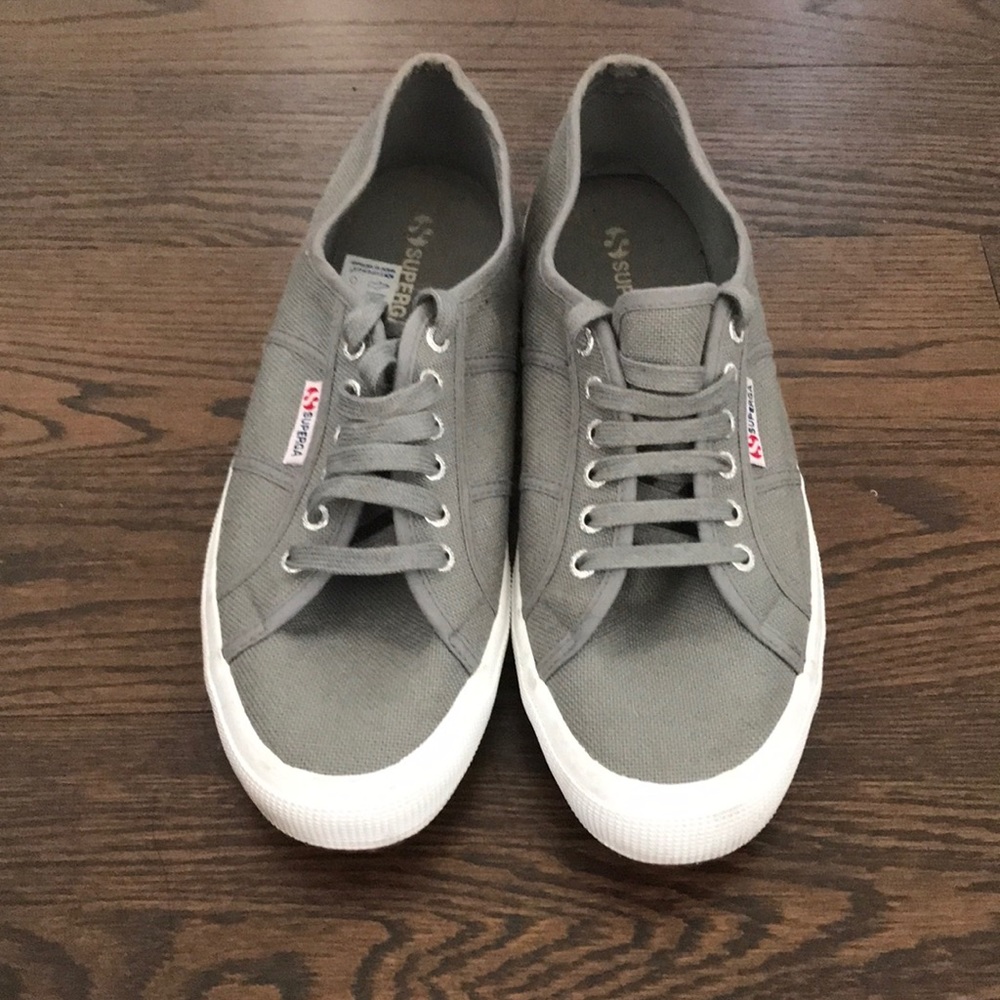 Grey Man Superga sneakers.
